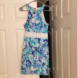 Lily Pulitzer Tropical Turquoise Elephant daytime Ashlyn shift dress